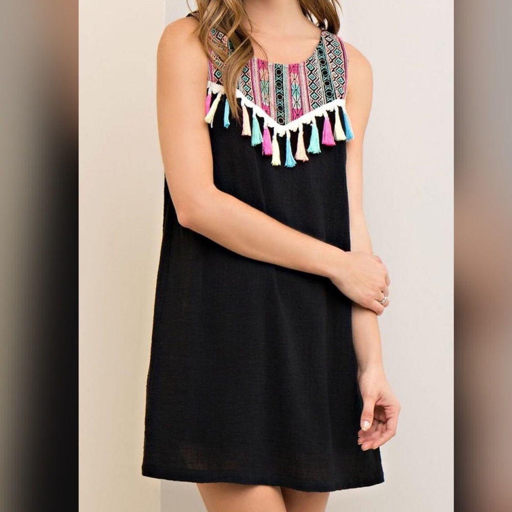 Black tassel dress